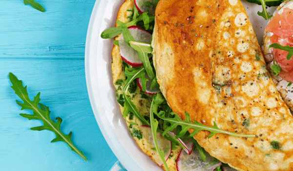 Veg Egg White Omelette with Toast & Cheese