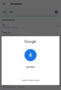 food logging search