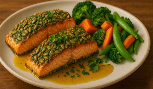 Pumpkin Seed Crusted Salmon Recipe