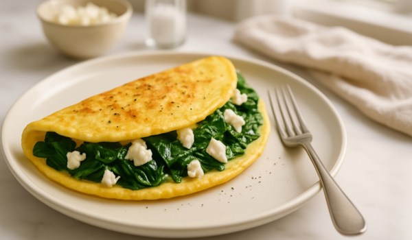 Spinach Feta Omelette Recipe