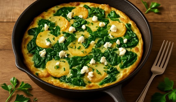 Spinach and Potato Power Frittata Recipe