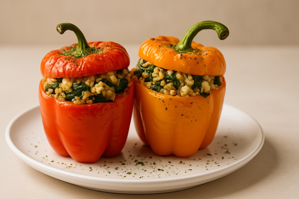 Spinach and Feta Stuffed Peppers Recipe